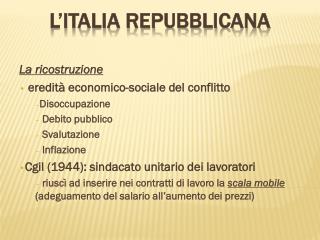 L’Italia repubblicana