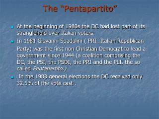 The “Pentapartito”