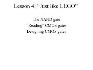 Lesson 4: “Just like LEGO”