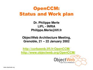 OpenCCM: Status and Work plan