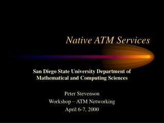 Native ATM Services