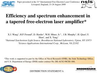 Paper presented at the 31 st International Free-Electron Laser Conference