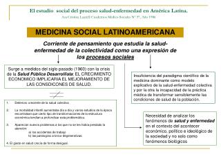 MEDICINA SOCIAL LATINOAMERICANA
