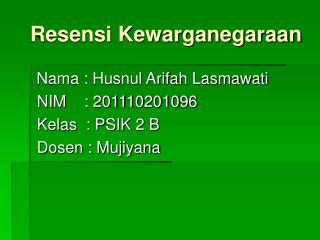 Resensi Kewarganegaraan