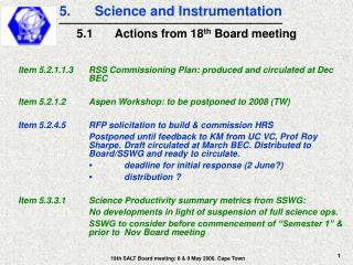 5.1	 Actions from 18 th Board meeting