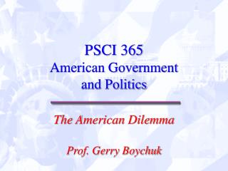 PSCI 365 American Government and Politics