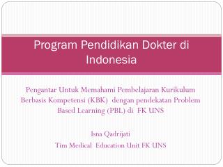 Program Pendidikan Dokter di Indonesia