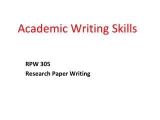 Academic Writing Skills