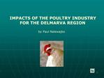 IMPACTS OF THE POULTRY INDUSTRY FOR THE DELMARVA REGION by Paul Nalewajko