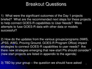 Breakout Questions