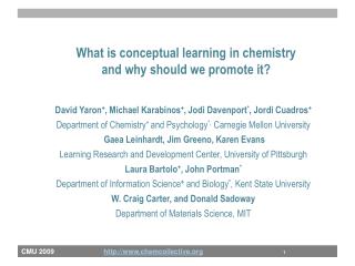 What is conceptual learning in chemistry and why should we promote it?