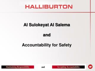 Al Sulokeyat Al Salema and Accountability for Safety