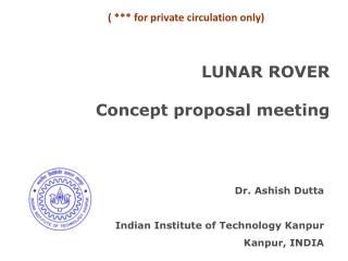 LUNAR ROVER Concept proposal meeting