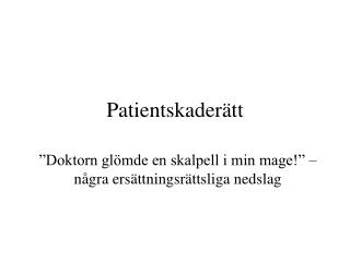 Patientskaderätt