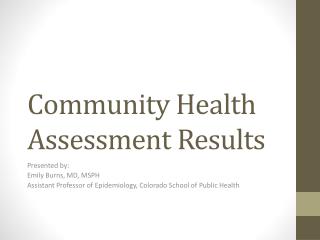 Community Health Assessment Results