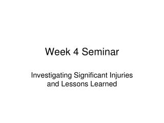 Week 4 Seminar
