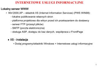 INTERNETOWE USŁUGI INFORMACYJNE