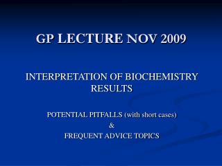 GP LECTURE NOV 2009