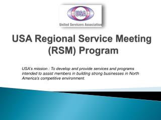 USA Regional Service Meeting (RSM) Program