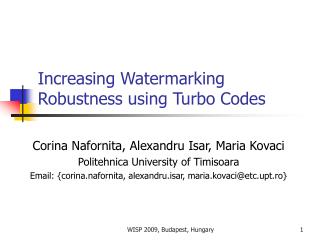 Increasing Watermarking Robustness using Turbo Codes