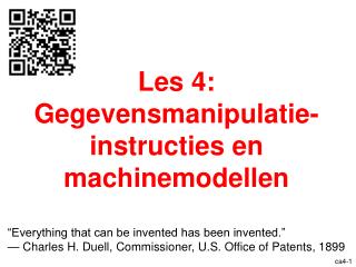 Les 4: Gegevensmanipulatie-instructies en machinemodellen
