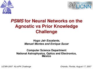 PSMS for Neural Networks on the Agnostic vs Prior Knowledge Challenge
