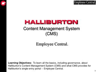 Content Management System (CMS) Employee Central.