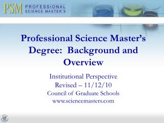 Professional Science Master’s Degree: Background and Overview