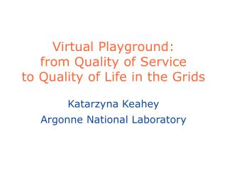 Virtual Playground: from Quality of Service to Quality of Life in the Grids