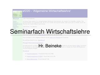 Seminarfach Wirtschaftslehre