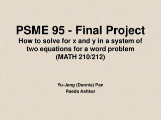 PSME 95 - Final Project