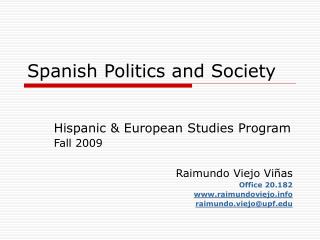 Spanish Politics and Society