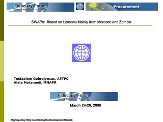 SWAPs: Based on Lessons Mainly from Morocco and Zambia