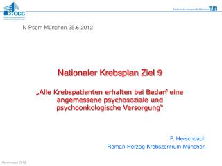 Nationaler Krebsplan Ziel 9