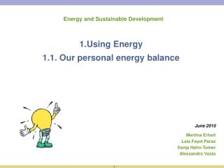 Energy and Sustainable Development