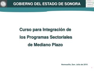 Curso para Integración de los Programas Sectoriales de Mediano Plazo