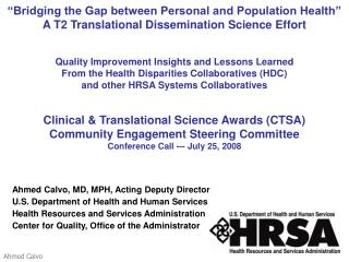 “Bridging the Gap between Personal and Population Health”