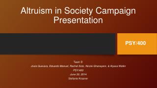 Altruism in Society Campaign Presentation