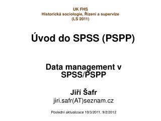 Úvod do SPSS (PSPP)