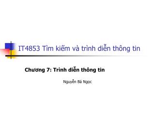 IT4853 Tìm kiếm và trình diễn thông tin