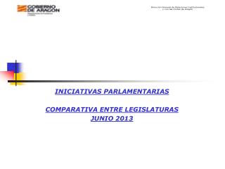 INICIATIVAS PARLAMENTARIAS COMPARATIVA ENTRE LEGISLATURAS JUNIO 2013