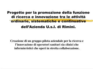 Progetto sul coinvolgimento