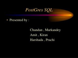 PostGres SQL