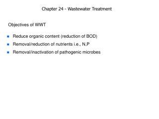 Chapter 24 - Wastewater Treatment