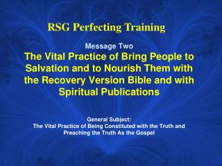 RSG Perfecting Training