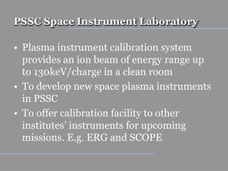 PSSC Space Instrument Laboratory