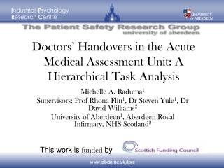 Doctors’ Handovers in the Acute Medical Assessment Unit: A Hierarchical Task Analysis