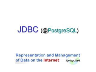 JDBC (@ PostgreSQL )
