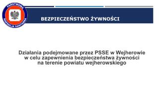 BEZPIECZEŃSTWO ŻYWNOŚCI