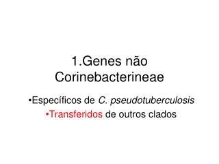 1.Genes não Corinebacterineae